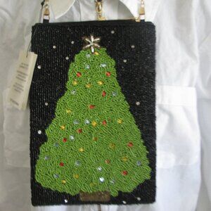 L U L U beaded XMAS Tree Crossbody Bag